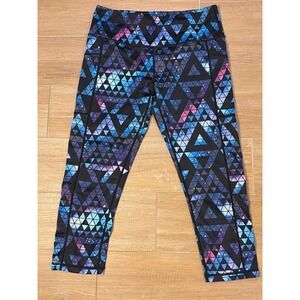Constantly Varied Gear CVG Galaxy Geometric Triangle Capri Leggings Pockets Med